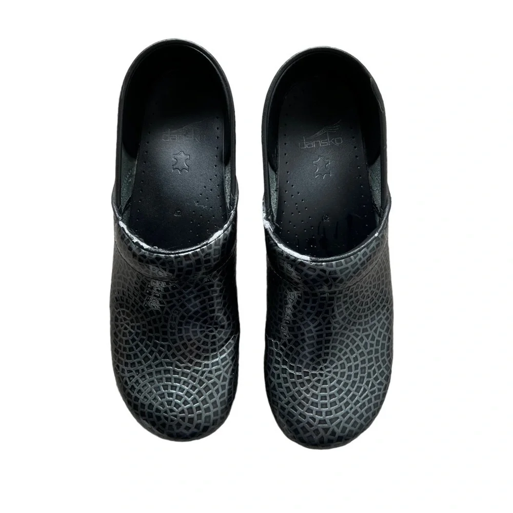 Dansko - Charcoal Anaconda Pro XP Leather Career Nursing Mules Clogs Sz 42 - Picture 6 of 12
